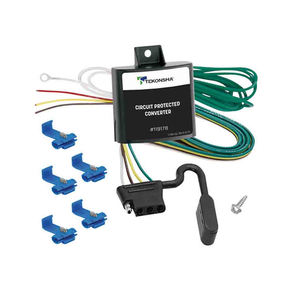Tekonsha Tail Light Converter with Integrated Overload and Circuit Protection - 4-Flat Connector
