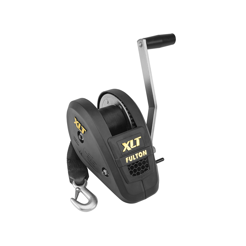 Fulton XLT Marine Trailer Winch, Single-Speed, 1,800 lbs. Capacity, 20 ft. Strap, 8 in. Handle