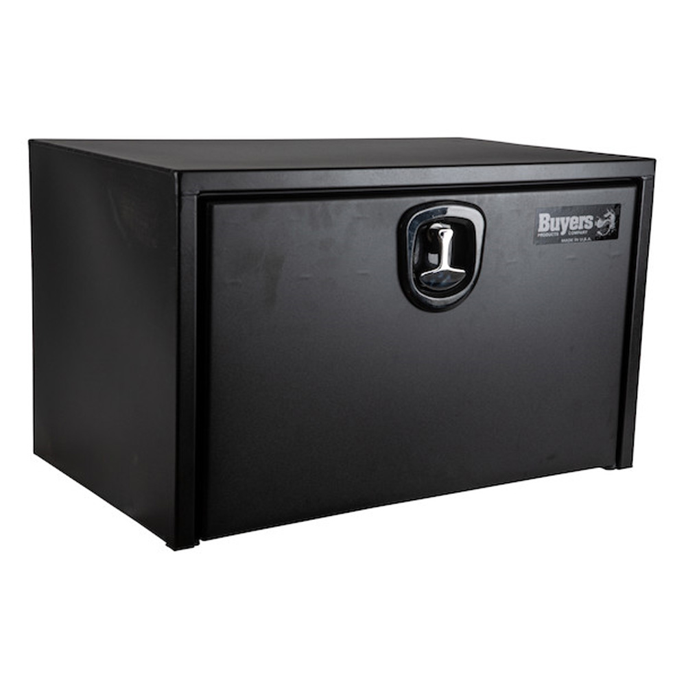 18 x 18 x 30 Inch Textured Matte Black Steel Underbody Truck Box With 3-Point Latch