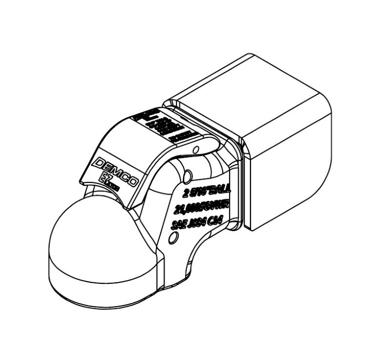 Demco EZ-Latch 2-5/16 Inch Weld-on Trailer Coupler fits 3 inch Wide Channel - Tan Primer Finish