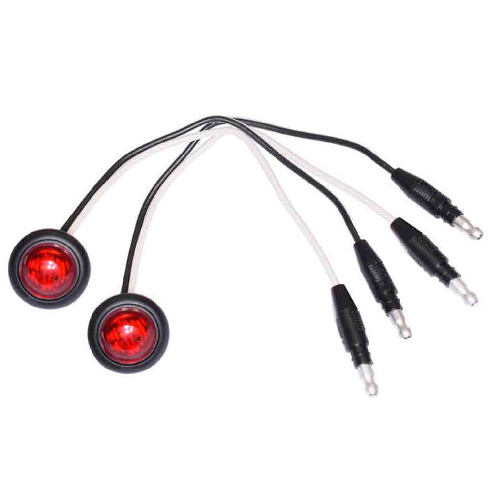 Pair of 3/4 Inch Red LED Clearance Light