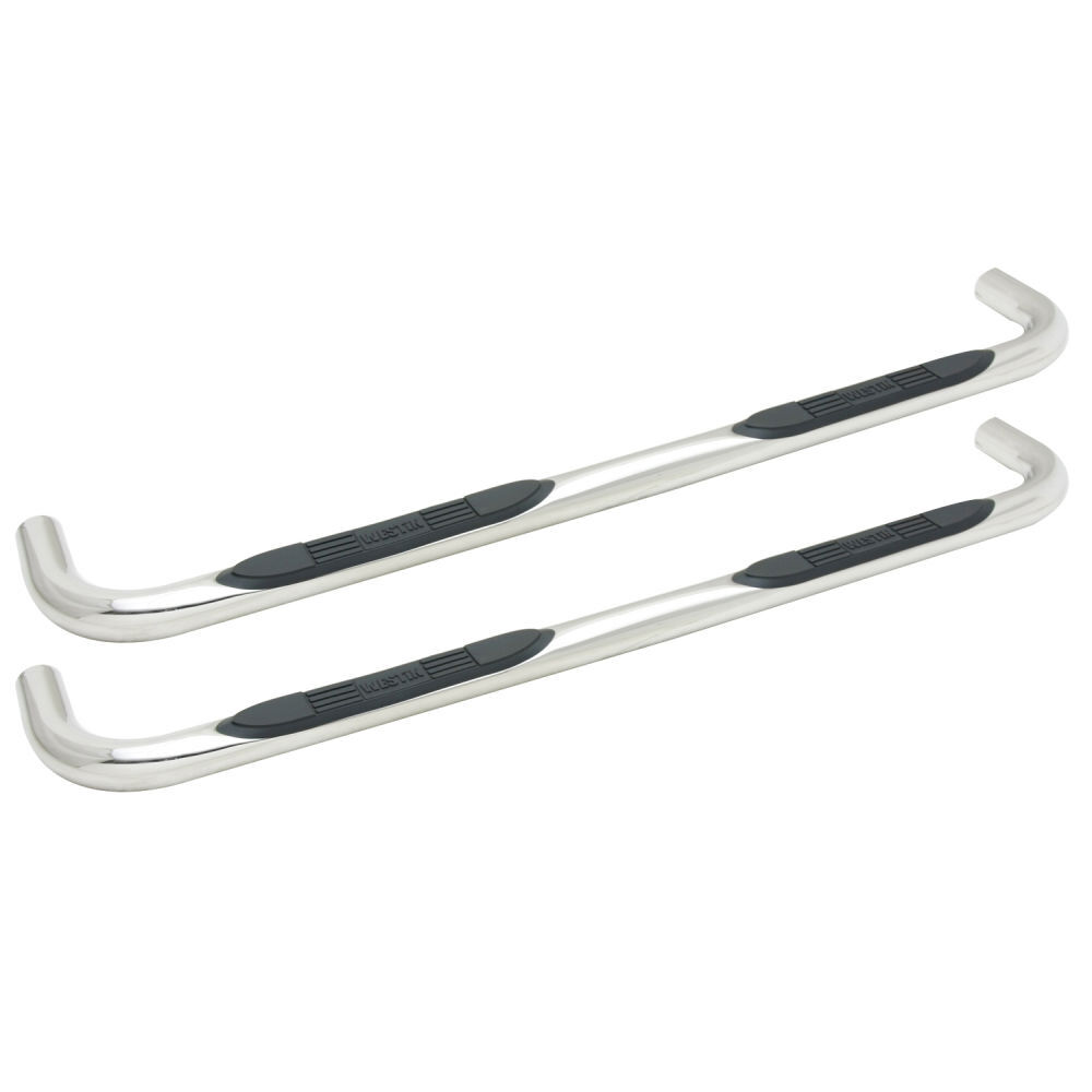 Westin E-Series 3 Inch Round Nerf Bars - Polished Stainless Steel fits 2004-2008 Ford F-150 SuperCab and SuperCrew (Except Heritage)