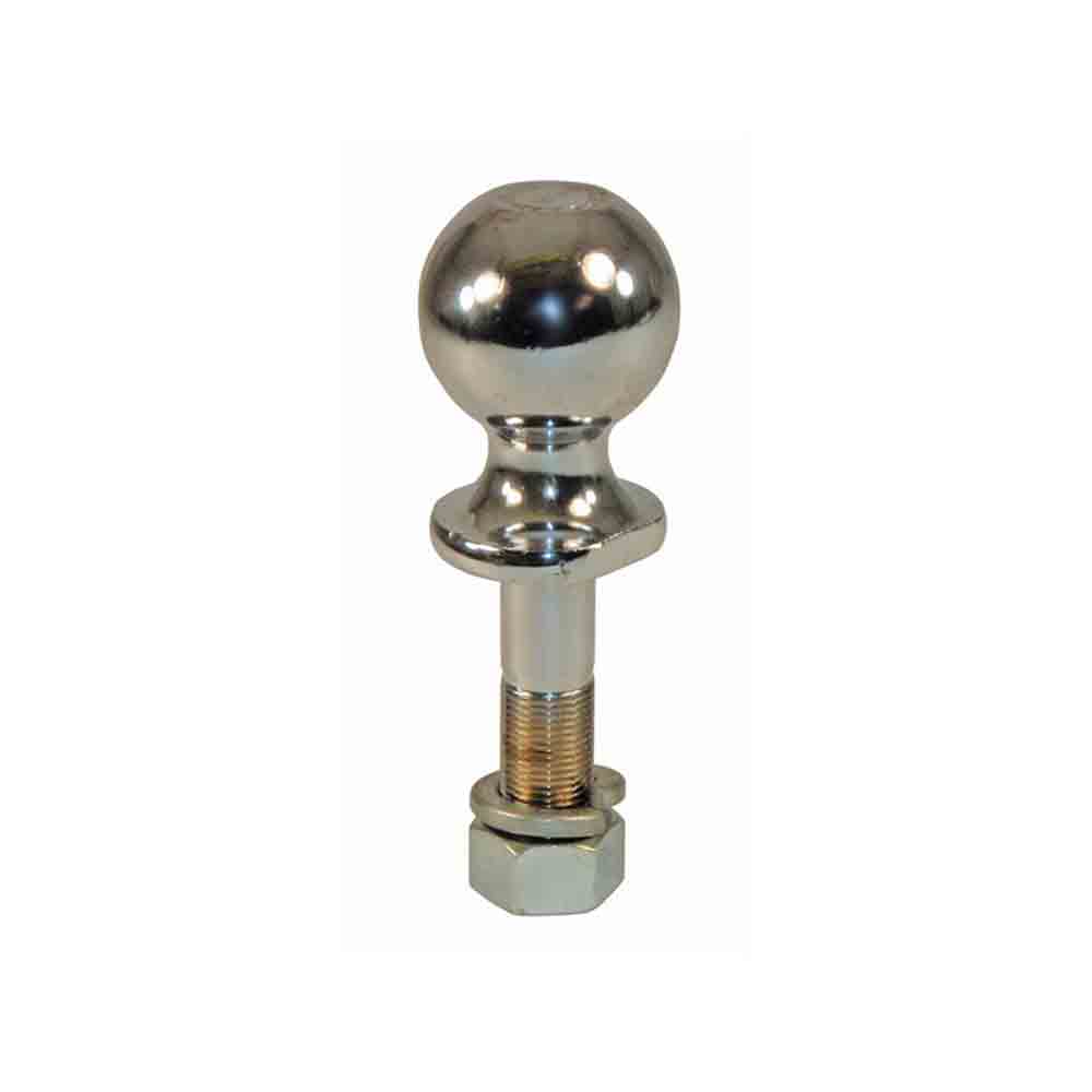 Class II Chrome Hitch Ball - 2 Inch - Extra Long Shank