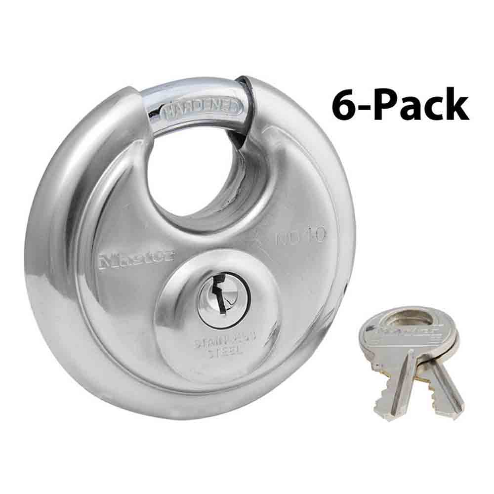 6-Pack Keyed Alike Disk Padlock