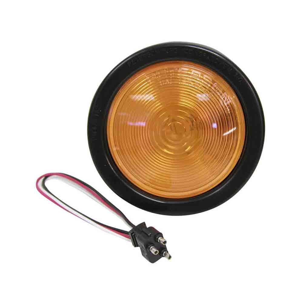 4 Inch Round Trailer Tail Light Kit - Amber