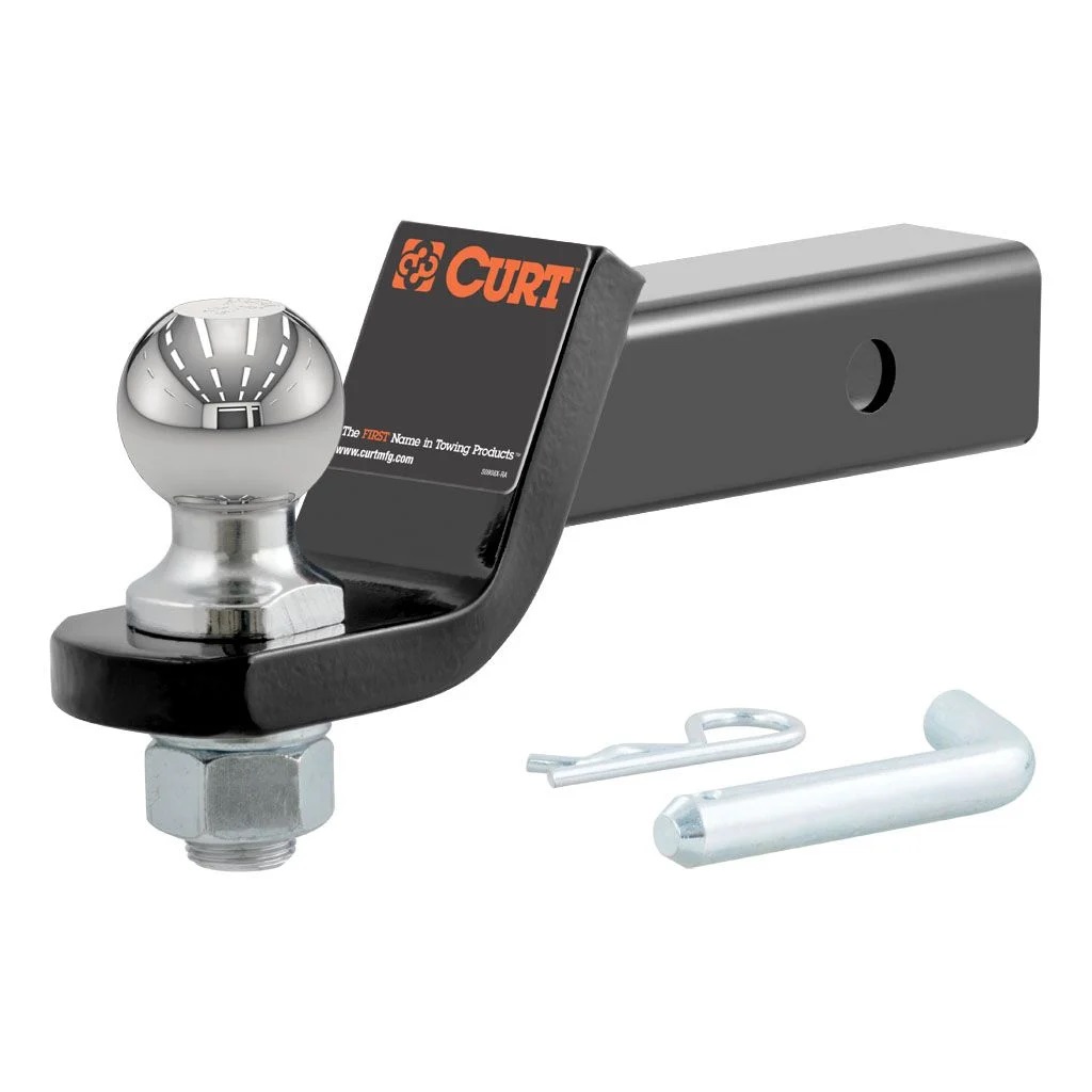 CURT Manufacturing - Ball Mount w/ 2 Inch Ball - 2 Inch Shank - 2 Inch Drop - Includes Hitch Pin & Clip