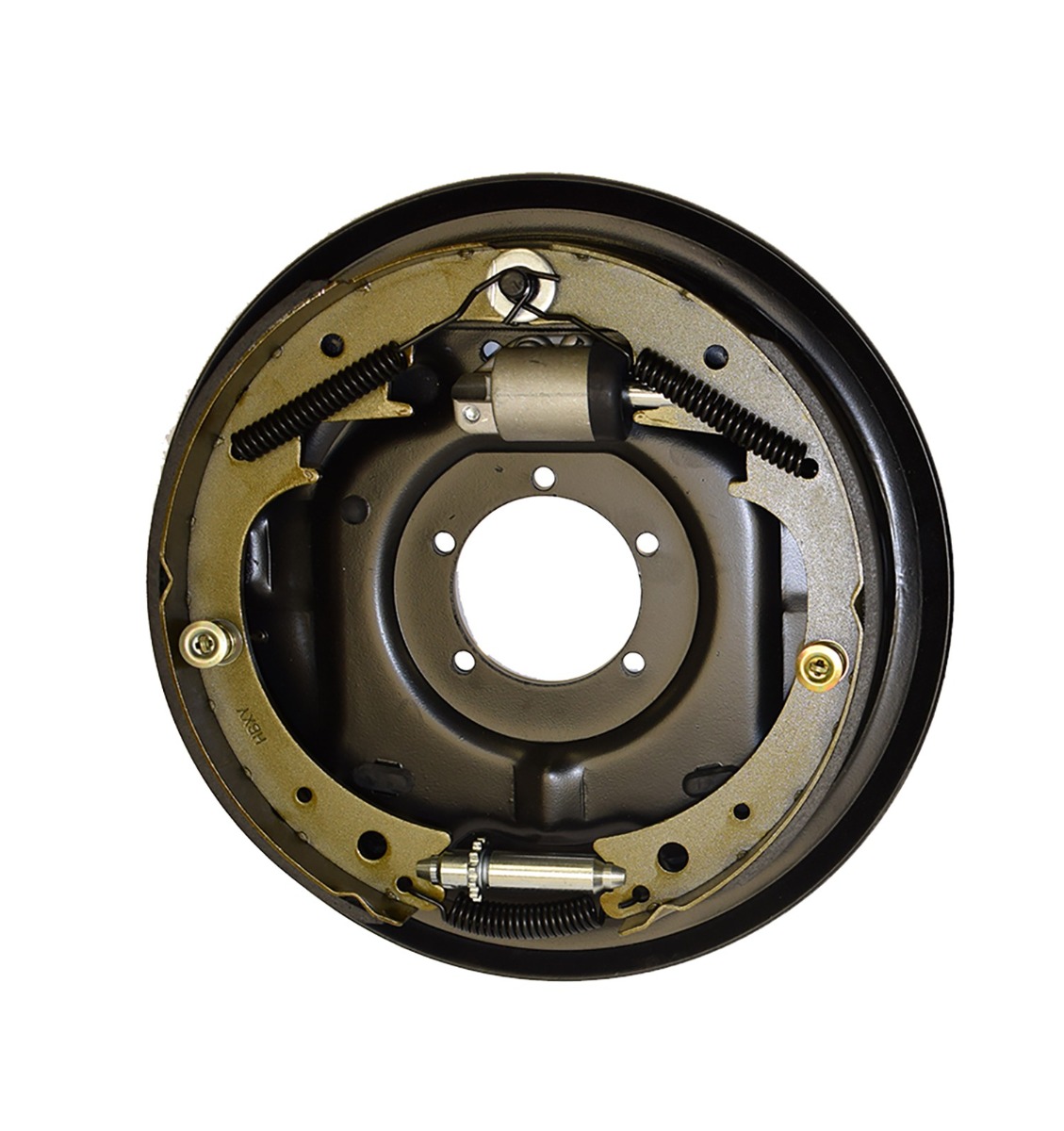 Rigid Hitch Uni-Servo Hydraulic Brake Backing Plate, 12" x 2", Left Side/Road Side, up to 7K Rating, Including 3" Rigid Hitch Logo Decal (BK-23511)