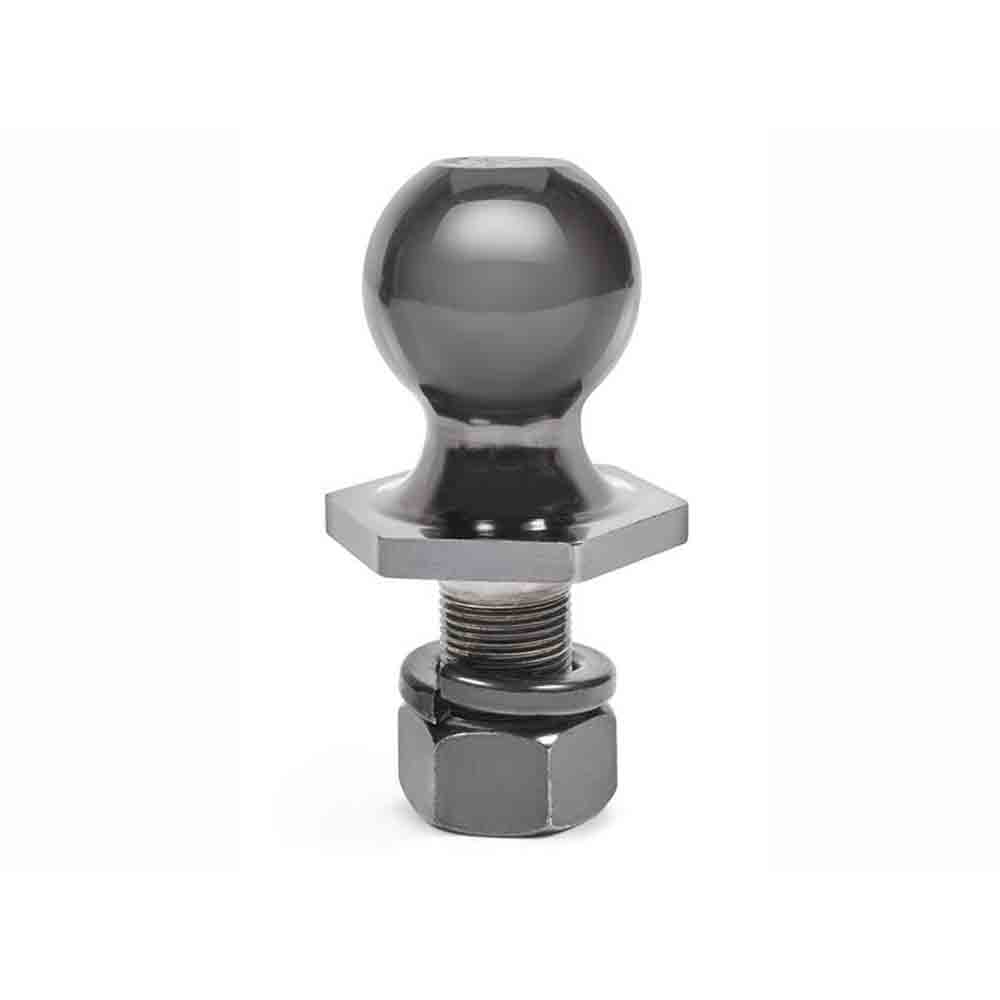 Interlock Carbon Forged Trailer Hitch Ball, 2 in. Diameter, 7,500 lbs. Capacity, 1 in. Shank Dia, 2 in. Shank Length, Black Nickel