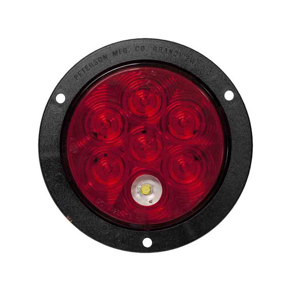 Peterson LED Stop/Turn/Tail, & Back-Up Light, Oval, Flange-Mount 4, Red + White