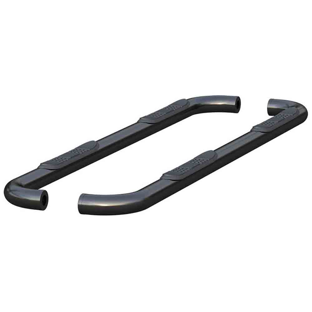 3 Inch Round Semi-Gloss Black Steel Side Bars