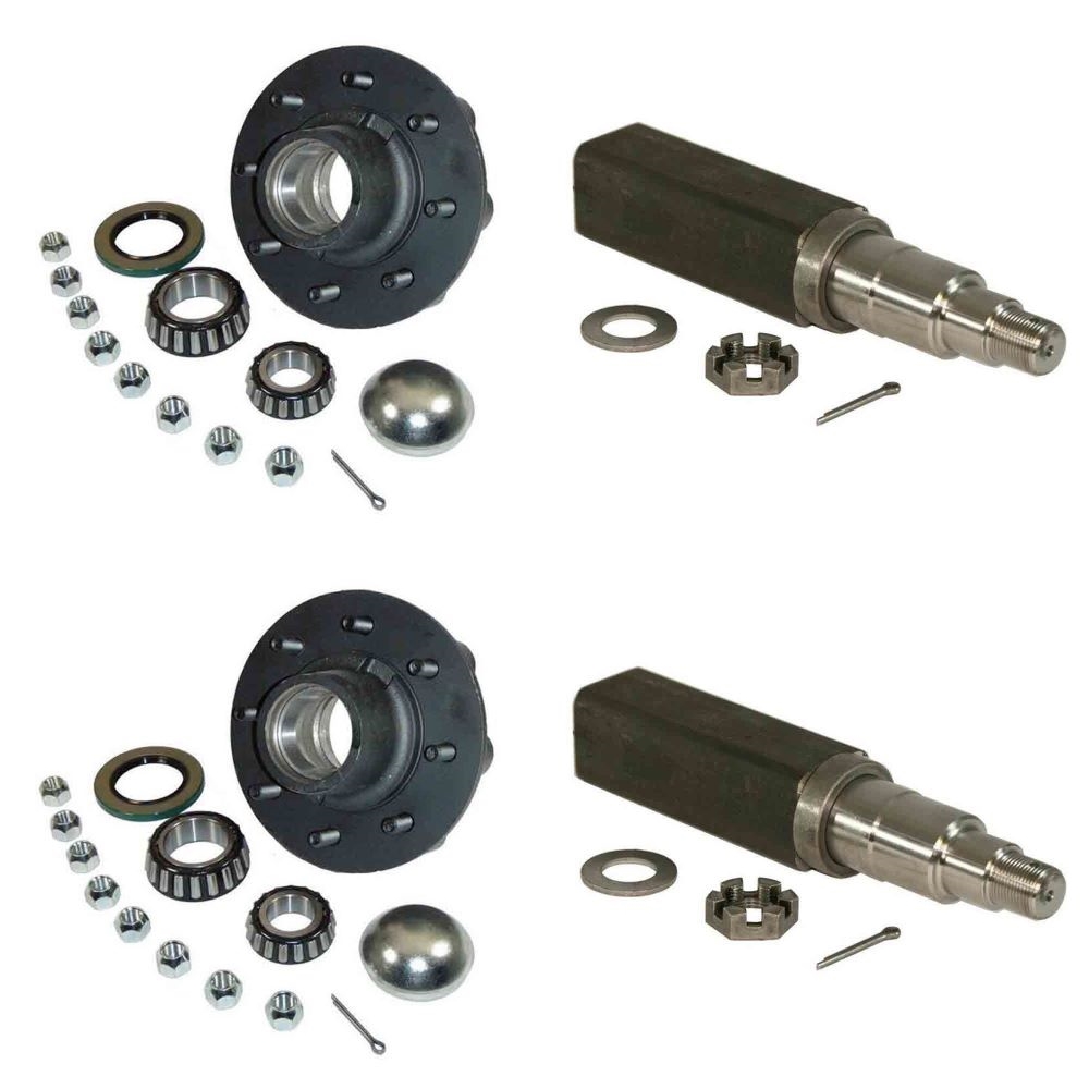 Trailer Axle Spindle Kit - (2) 8-Bolt on 6-1/2
