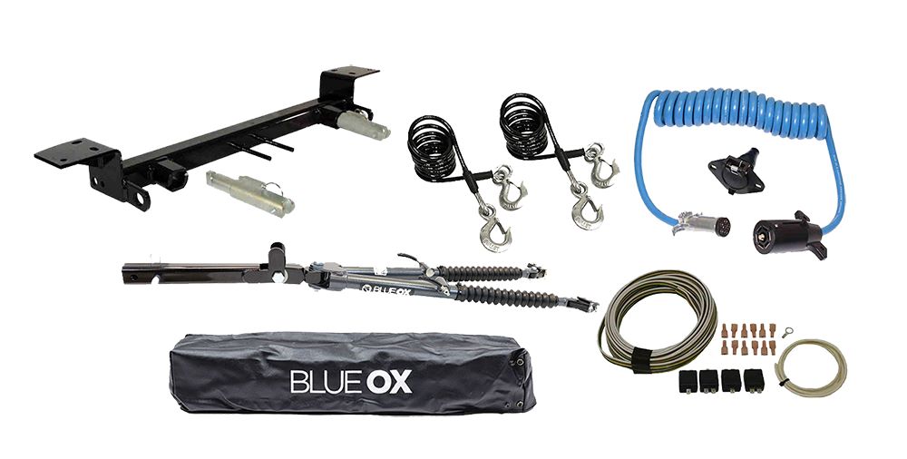 Blue Ox Avail Tow Bar (10,000 lbs. capacity) & Baseplate Combo fits Select Ford Bronco (Modular Bumper) (Includes ACC, Shutters, & Turbo) & Ford Bronco (Standard Bumper With D-Rings) (Includes ACC, Shutters, & Turbo) With Wiring
