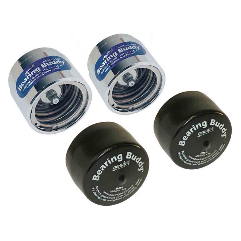 Bearing Buddy Chrome Bearing Protectors with Bras - Pair - 1.980