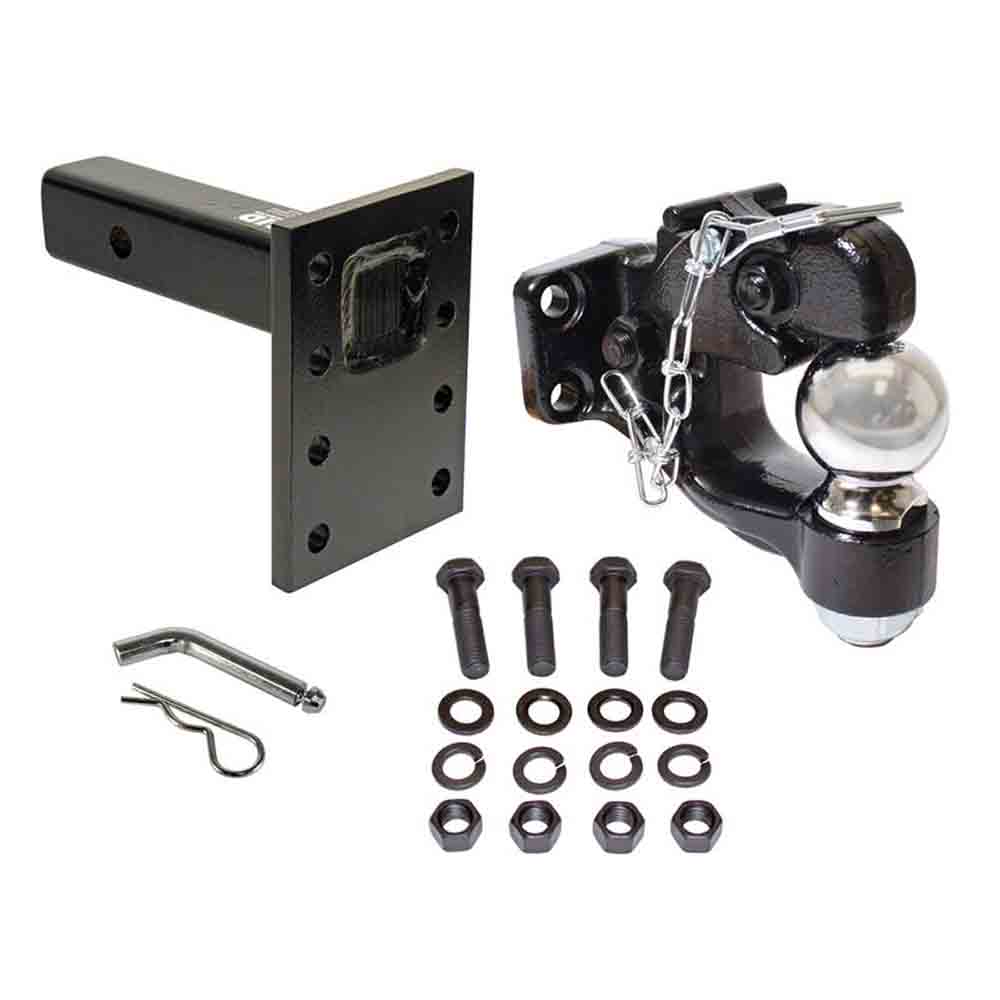 Combination Pintle Hitch With Mounting Kit And 2-5/16 Inch Ball, Mounting Plate and Hardware - 15,000 lbs. Towing Capacity