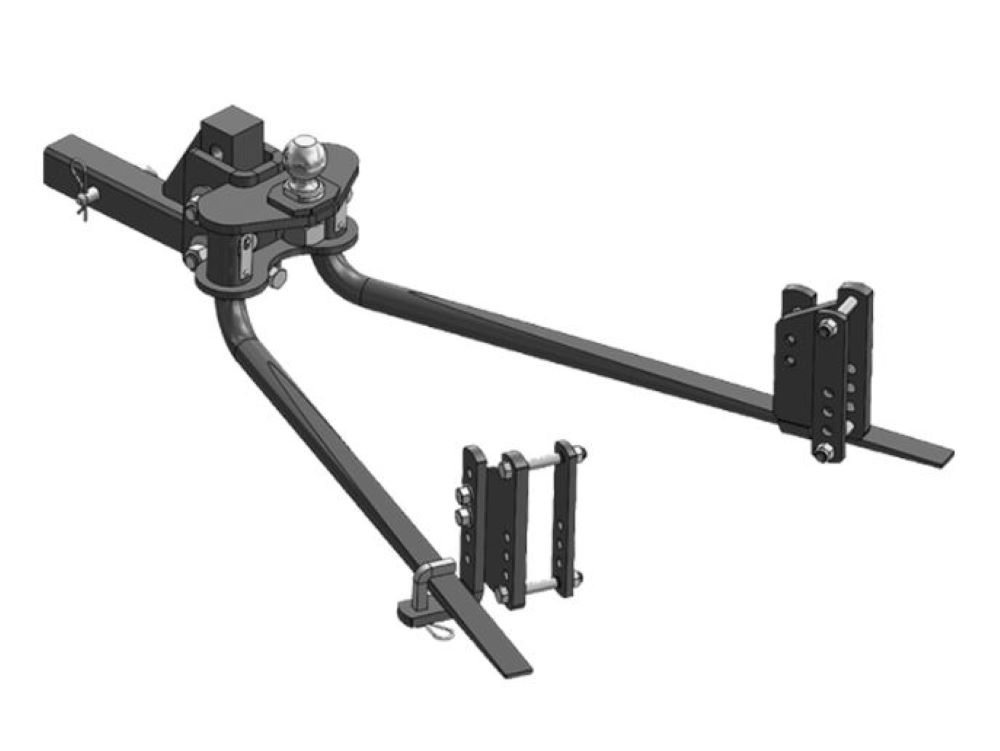 Blue Ox BXW1275 2-Point Weight Distributing Hitch fits Underslung Couplers, 6-Hole Shank 1200 Lbs. Tongue Weight