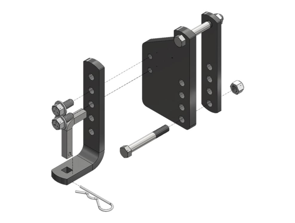 Blue Ox TrackPro - 2-Point Weight Distribution L- Bracket, Replacement for Left or Right