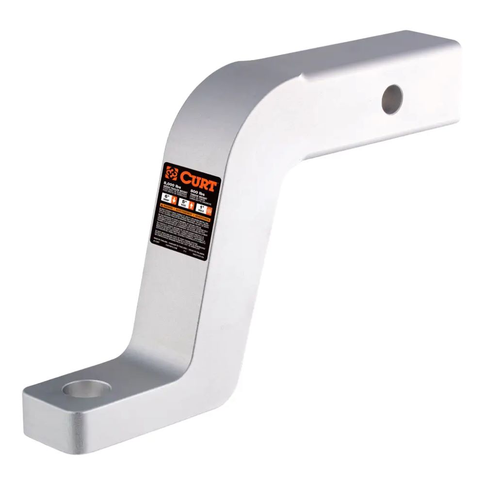 Aluminum Ball Mount (2" Shank, 8,000 lbs, 6" Drop, 8-1/2" Long)