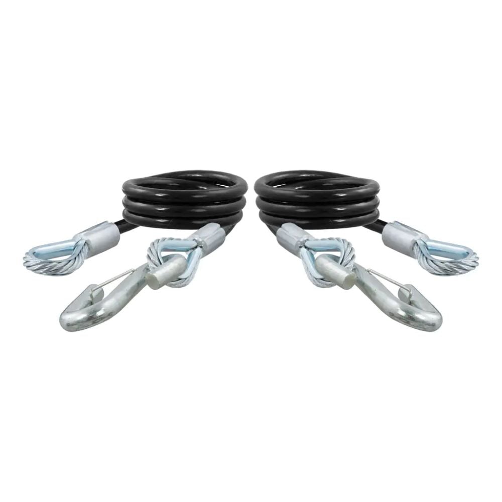 Safety Cables with 2 Snap Hooks 44 Inch Long, (7,500 lbs, Vinyl-Coated, 2-Pack)