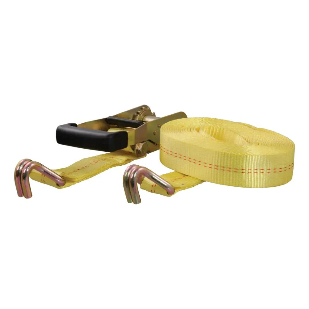 27' YELLOW CARGO STRAP WITH J-HOOKS 27' (3,333 lbs.)