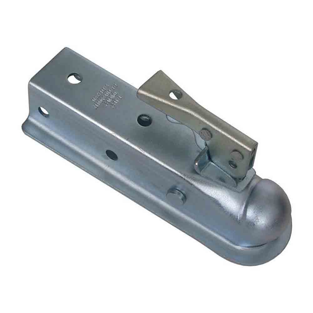 Ram Straight Tongue Coupler, 2,000 lb. Capacity, 1-7/8 inch Ball Size, 2 inch Channel, Zinc