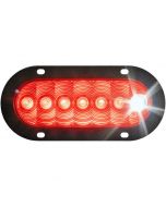 LED Tail Light with  Stop/Turn/Tail and Cyclops Back-Up Eye - Flange Mount - 6 Inch Oval