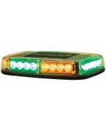 11 Inch Rectangular Multi-Mount Amber/Green LED Mini Light Bar