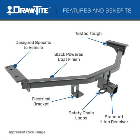 Trailer Hitch Class III 2 in. Receiver fits Select Chevrolet Equinox and GMC Terrain Except Diesel