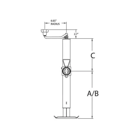 Bulldog Round Trailer Jack, Side Mount, 5,000 lbs. Lift Capacity