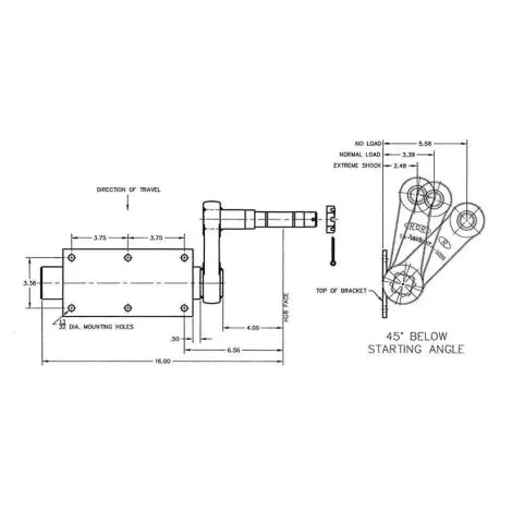 1,000 lb. Torsional Stub Axles With 5-Bolt on 4-1/2 Inch Hubs