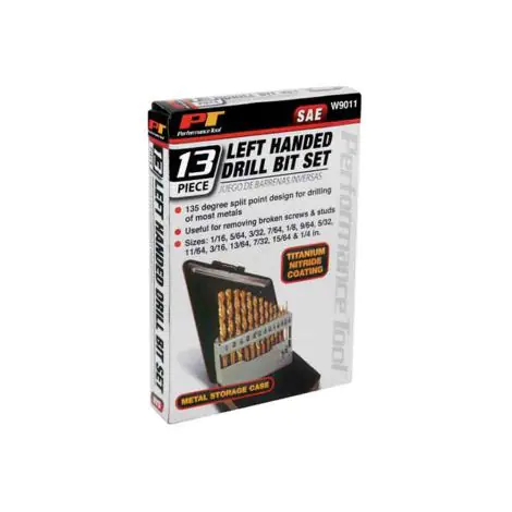 13 Piece Left Handed Drill Bit Set - Rigid Hitch
