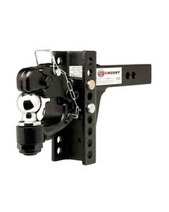 OneMount Pintle Hook and 2-5/16 Inch Ball Combo With Adjustable Shank - 13,000 lbs. Tow Capacity