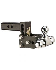 Tow & Stow Browning Edition Tri-Ball Ball Mount, 3" Drop, 1-7/8", 2" & 2-5/16" Hitch Balls, fits 2" Receiver Hitch