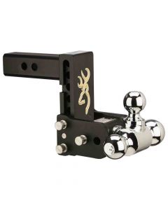 Tow & Stow Browning Edition Tri-Ball Ball Mount, 5" Drop, 1-7/8", 2" & 2-5/16" Hitch Balls, fits 2" Receiver Hitch