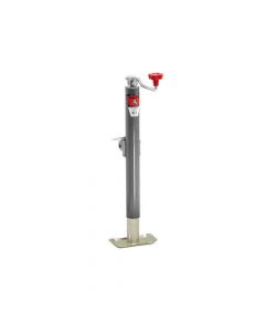 Bulldog Round Trailer Jack, Side Mount, 5,000 lbs. Lift Capacity, Top Wind, Weld-On, 15 in. Travel