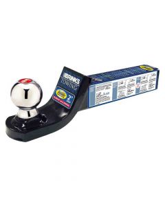Brinks Welded One-Piece Ball Mount with 2" Ball for 2" Receivers - 2" Drop - 8 1/2" Length,  5,000 lbs. Tow Capacity