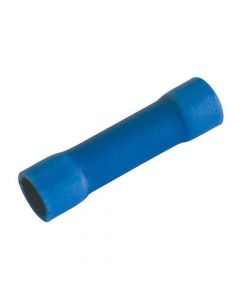 25 Pack - Vinyl Butt Connector, Butted Seam, Blue, 16-14 Gauge