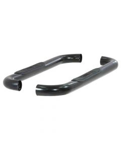 Select Ford F-250 SD, F-350 SD Models 3 Inch Round Semi-Gloss Black Stainless Steel Side Bars