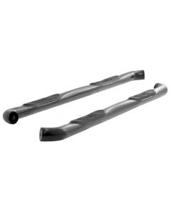 Select F-150, F-250 SD, F-350 SD, F-450 SD, F-550 SD 3 Inch Round Semi-Gloss Black Stainless Steel Side Bars