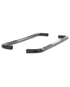 Select Chevrolet Silverado, GMC Sierra Crew Cab Pickups 3 Inch Round Semi-Gloss Black Stainless Steel Side Bars