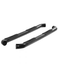 2007-2019 Chevrolet Silverado, GMC Sierra Models 3 Inch Round Semi-Gloss Black Stainless Steel Side Bars