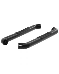 2007-2018 Chevrolet Silverado, GMC Sierra Models 3 Inch Round Semi-Gloss Black Stainless Steel Side Bars