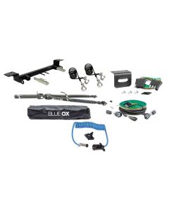 Blue Ox Alpha (8,500 lb) Tow Bar, Custom Towed Vehicle Light Harness & Baseplate Combo fits Select Jeep Gladiator (Includes Mojave)