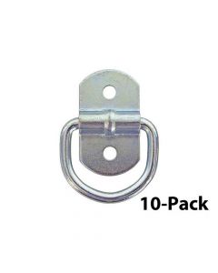 10-Pack - Buyers Products 1/4 Inch Forged Light Duty Rope Ring With 2-Hole Mounting Bracket, Zinc Plated