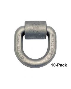 10-Pack - Heavy Duty, Weld-On, 1 Inch Forged Tie-Down D-Ring