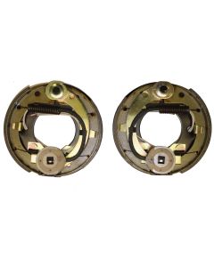 Rigid Hitch Electric Brake Assembly for 2,000 lb. Axles, 7x1-1/4 Inch, Left and Right Hand, 4-Bolt Pattern, Pair, with 3" Rigid Hitch Logo Decal and Mounting Hardware (BK-7E-PR)