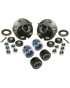 Trailer Hub Assembly - 5 on 4-1/2" Bolt Circle, 1,250lb Capacity for Straight Spindle - With Bearing Buddies and Bras