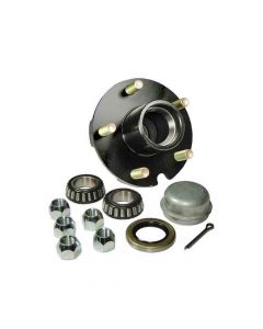 Hub Assembly (BT150A-02-A) - 5-Bolt on 4-1/2" Studded Trailer Hub (Shorty - 3-1/2") for 1 Inch Straight Axle Spindle