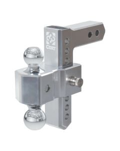 AlumaLite Adjustable Aluminum Ball Mount with Dual Ball, 7-1/2" Drop fits 2" Receiver Hitch