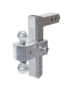 AlumaLite Adjustable Aluminum Ball Mount with Dual Ball, 9-1/2" Drop fits 2" Receiver Hitch