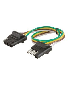 4-Way Flat Connector Plug & Socket with 12" Wires
